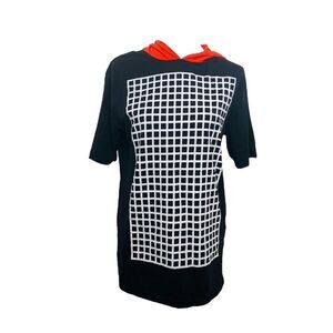 Masterpiece Five By Five Men’s Hooded Shirt Black and Red Optical Size Small